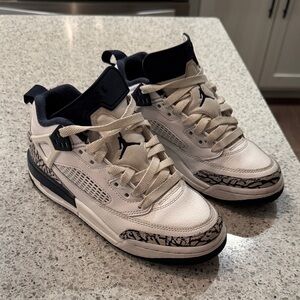 Jordan White and Blue Youth Sneakers